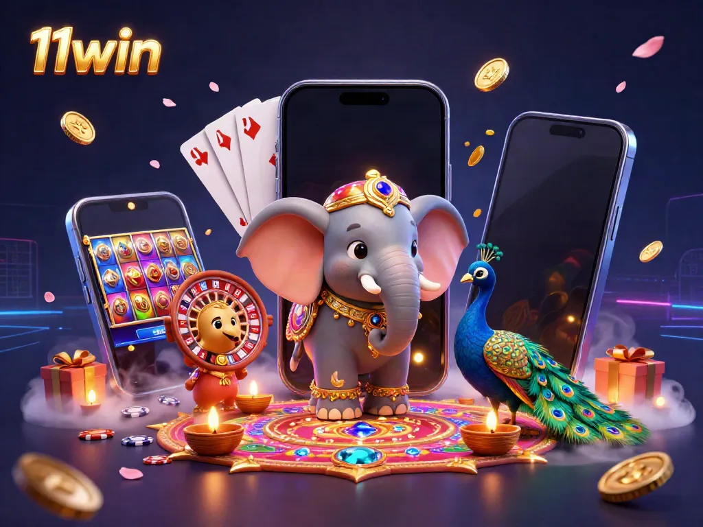 Spin the reels at 11win for a vibrant casino experience with colorful elements and winning action.