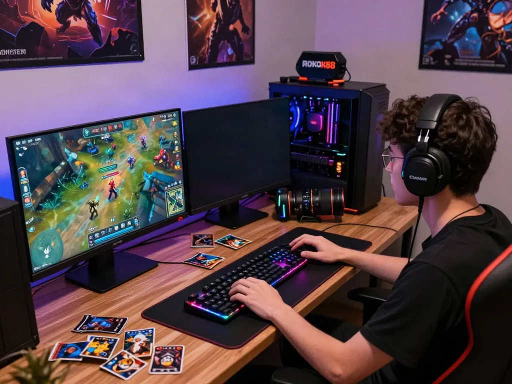 ROKOK88 gameplay showcasing the latest monster update with thrilling graphics and an engaged gamer.